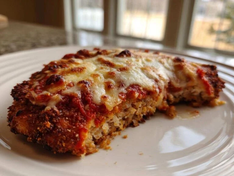 Easy 5-minute chicken parmesan dish garnished with herbs and cheese