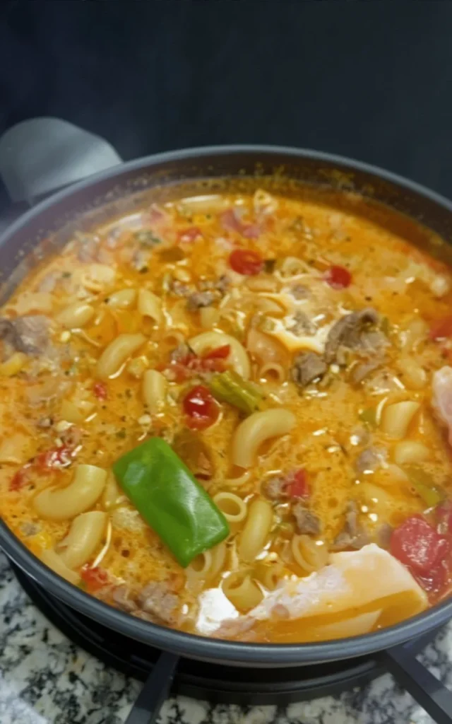 A steaming bowl of Busy Day Soup, ideal for quick meals on busy days.