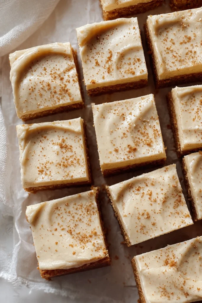 Delicious Ginger-Cream Bars with a creamy ginger frosting