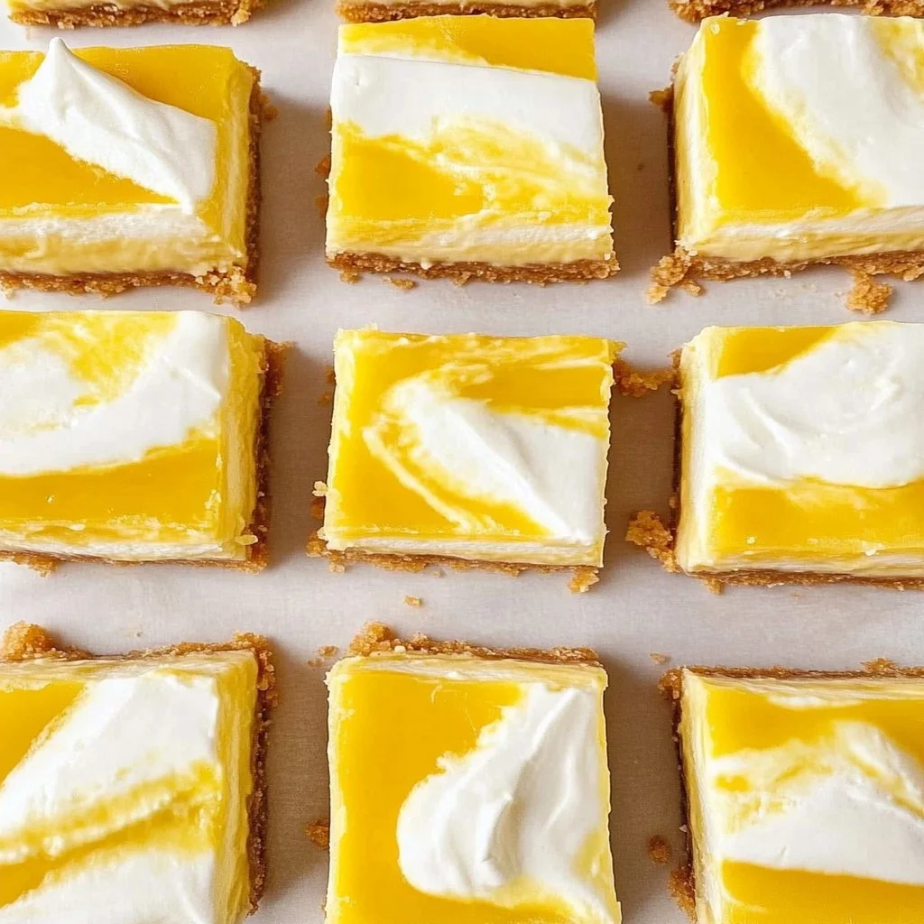 Irresistible no-bake lemon cheesecake bars on a decorative plate
