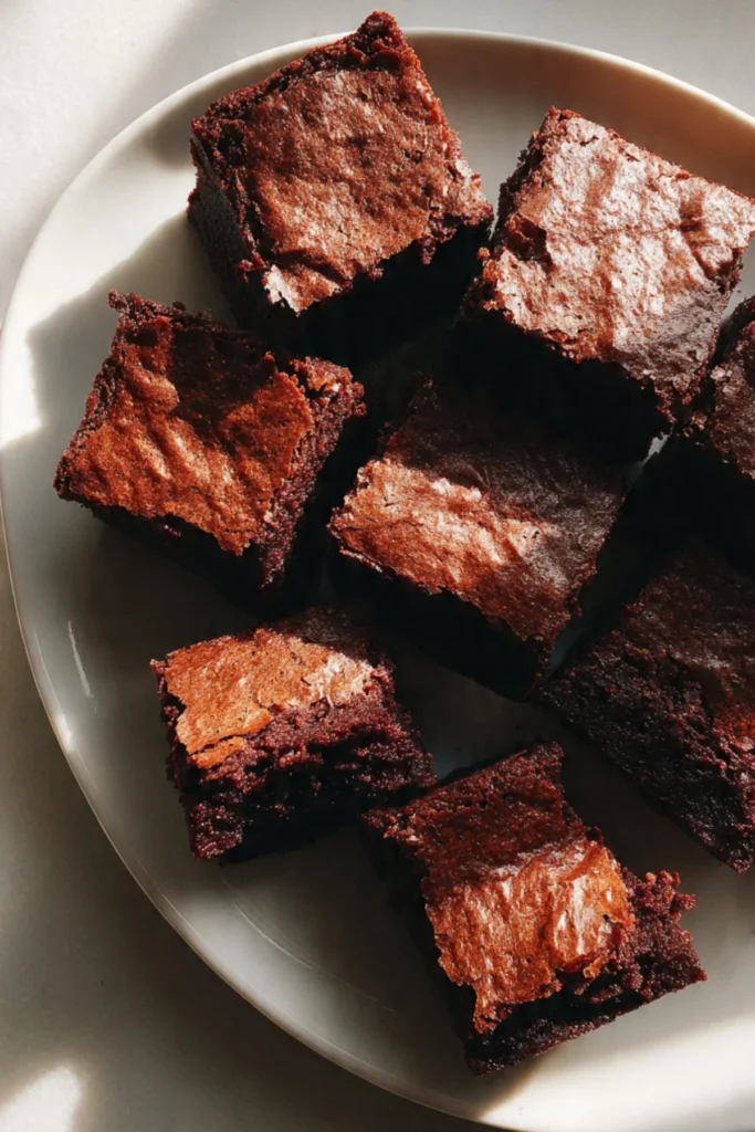 Delicious Turkish coffee brownies topped with rich chocolate glaze.