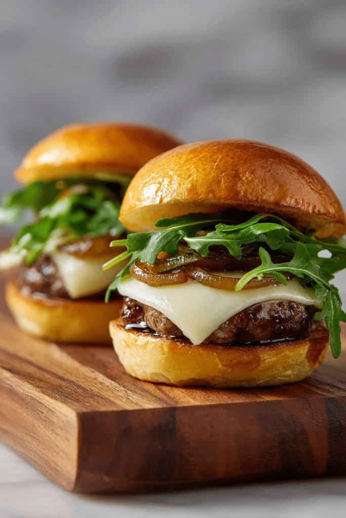 Caramelized Onion & Aioli Beyond Burger served on a plate with fresh ingredients