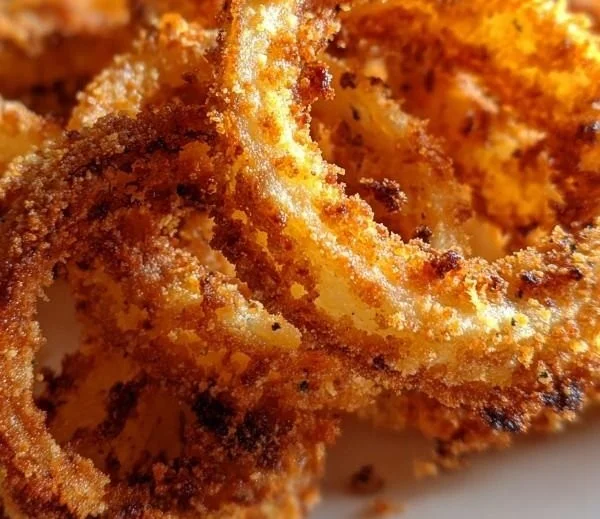 Crispy Parmesan onion ring chips, golden and flavorful snack.