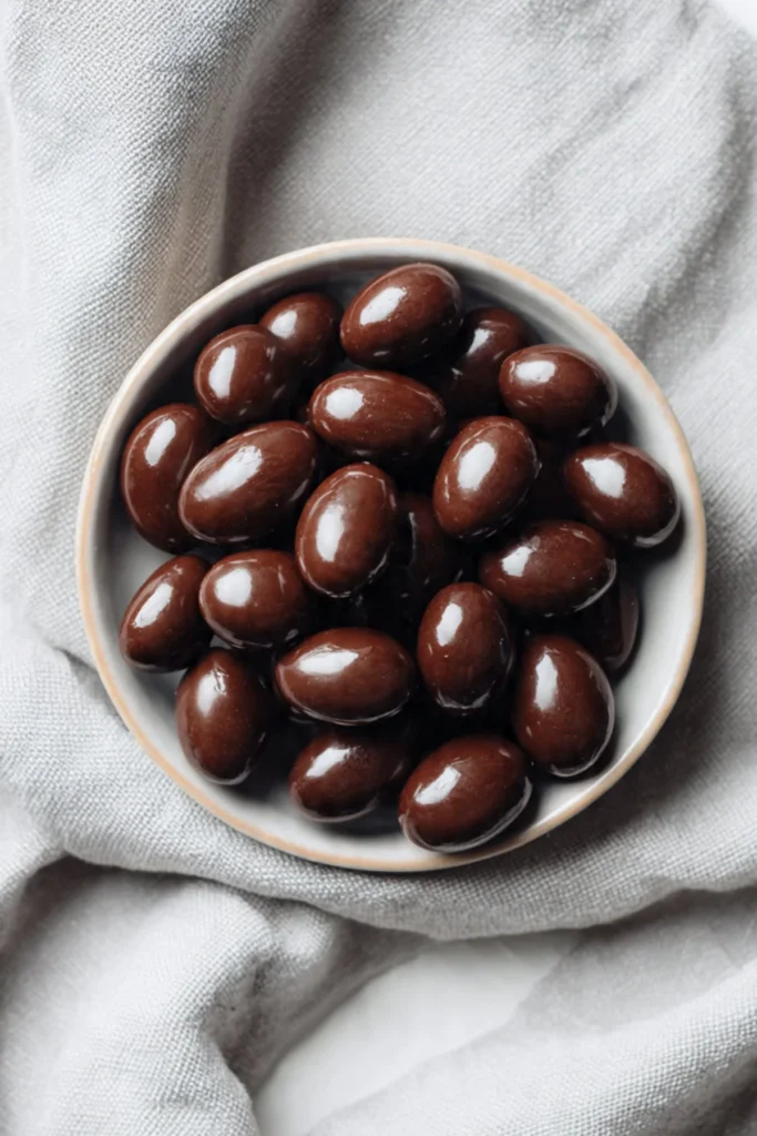 Dark chocolate covered almonds for a delicious and healthy snack