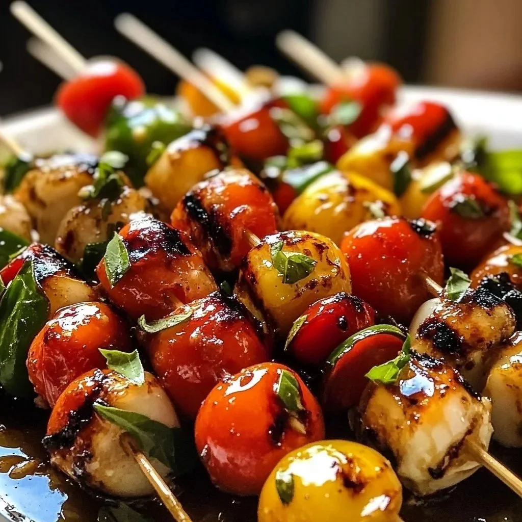 Easy Valentine's Day skewers with heart-shaped fruits and chocolate accents