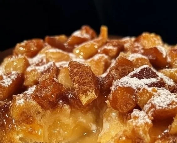 Gordon Ramsay's delicious bread pudding dessert served in a charming dish