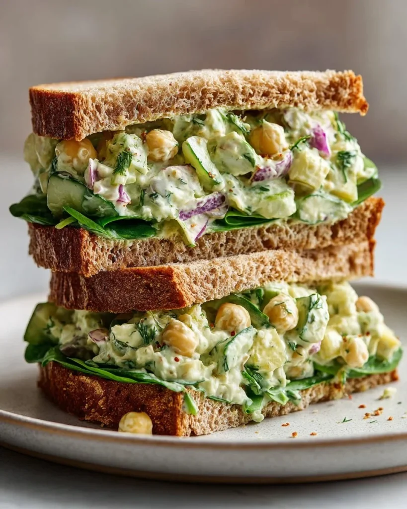 Green Goddess Salad Sandwich with fresh ingredients and vibrant colors