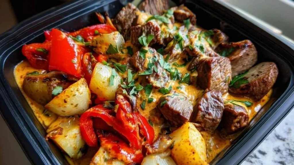 High Protein Creamy Chipotle Steak Potato Meal Prep