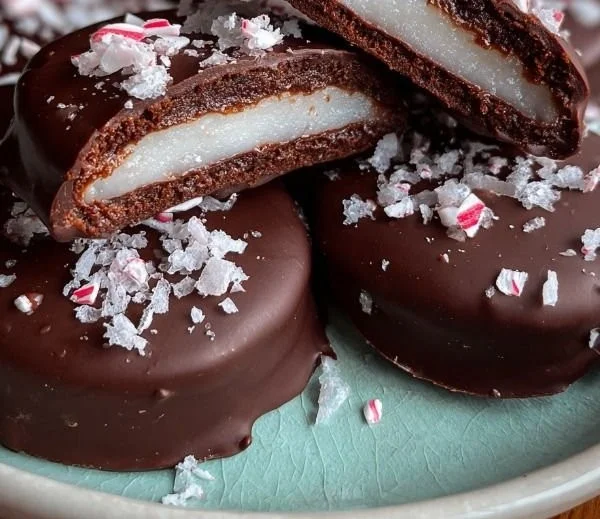 Delicious homemade peppermint patties ready to be enjoyed.