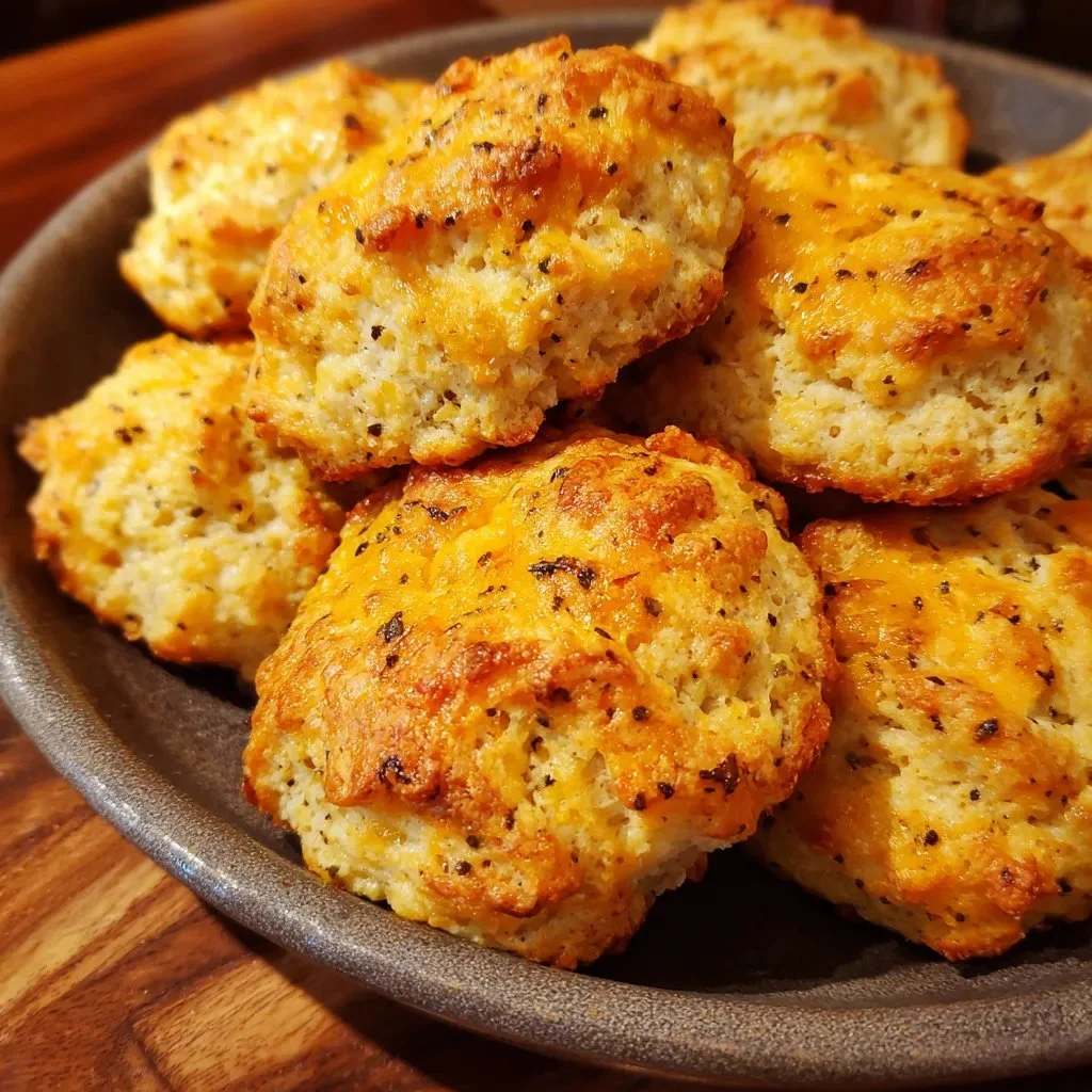 Low carb breakfast biscuits on a plate, perfect for a healthy morning meal