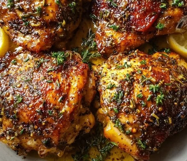 A plate of Marry Me Chicken served with herbs and garnishing.