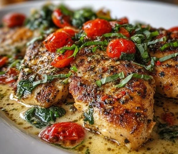 Delicious Marry Me Chicken served on a plate with herbs and creamy sauce