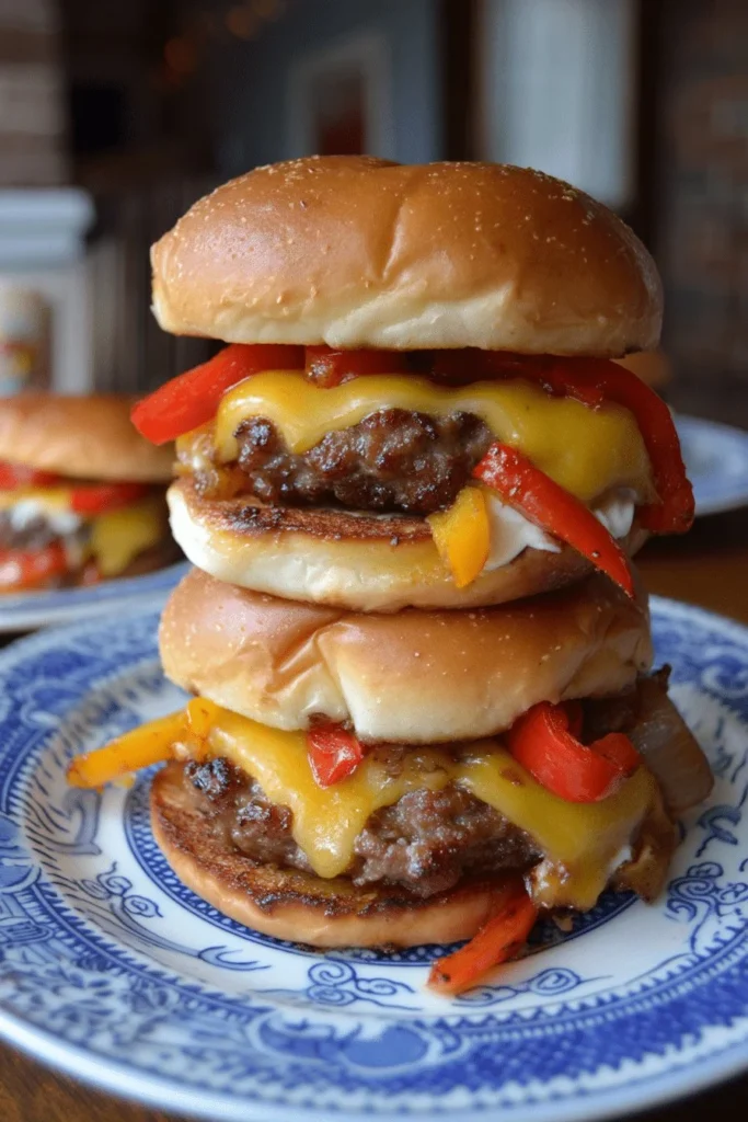 Delicious Mexican Cheeseburger with guacamole and jalapeños