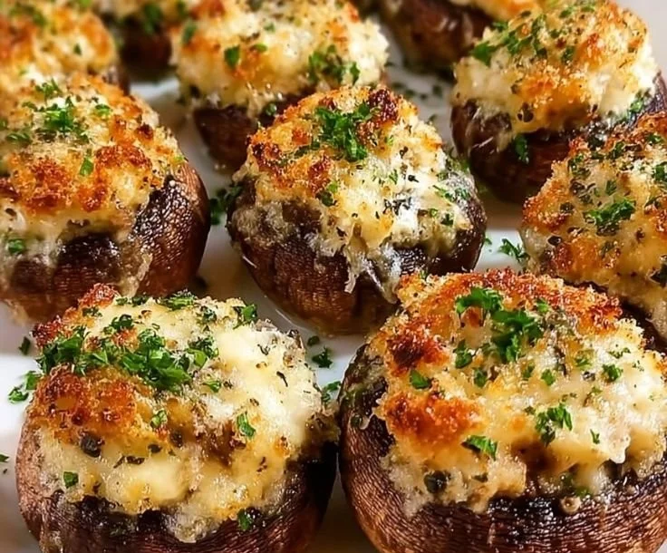 Delicious Olive Garden stuffed mushrooms, perfectly baked and filled with savory ingredients.