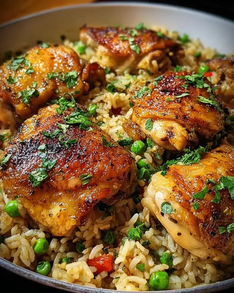 Delicious one-pot chicken and rice dish served with vegetables