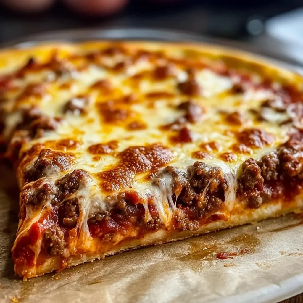 Savory meat lovers pizza casserole packed with delicious meats and cheese.