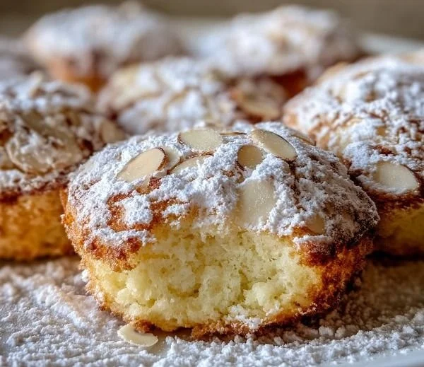 Soft Ricotta Almond Pillows with a creamy filling and almond flavor