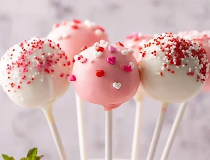 Delicious homemade Strawberry Cake Pops decorated with vibrant pink frosting