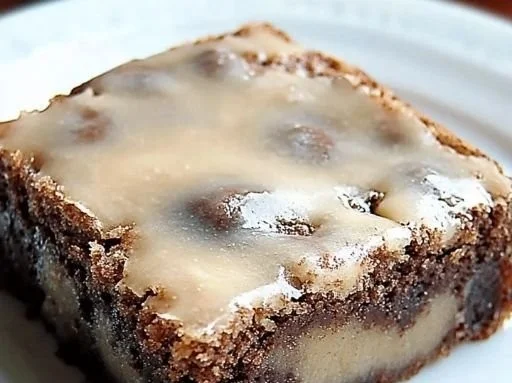 Delicious banana bread brownies on a wooden table
