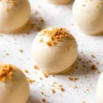 Homemade Biscoff Balls dessert with a golden brown coating and a creamy center