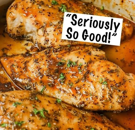 Juicy Brown Sugar Garlic Chicken Breasts drizzled with a rich glaze