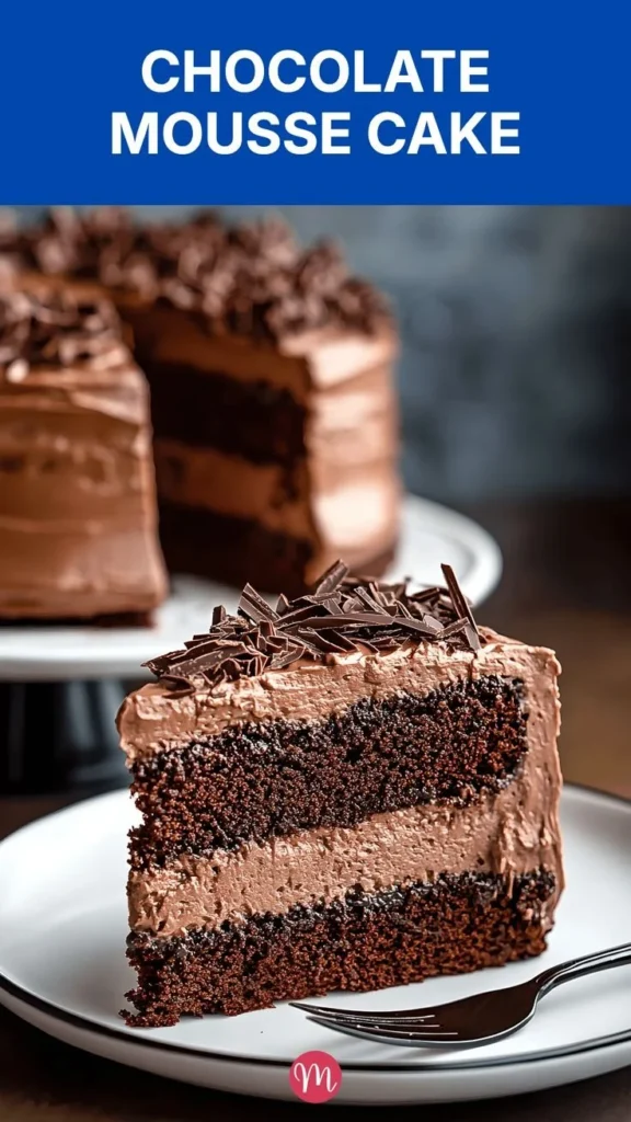 Decadent chocolate mousse cake with a rich coffee flavor, perfect dessert
