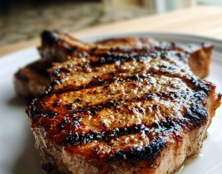 Citrus-garlic pork chop marinade preparation and ingredients