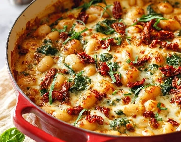 One Pot Marry Me Butter Beans dish served in a bowl with herbs