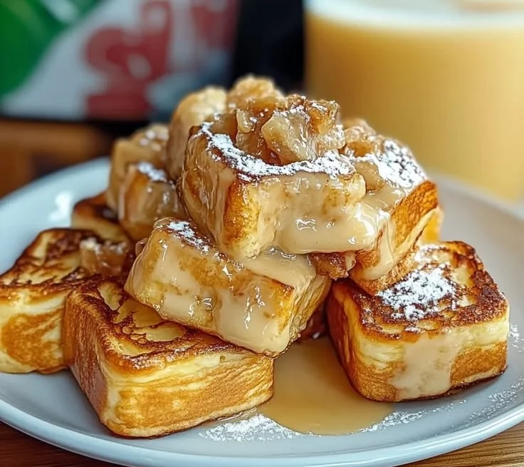 Delicious Hawaiian Roll French Toast topped with syrup and fruit