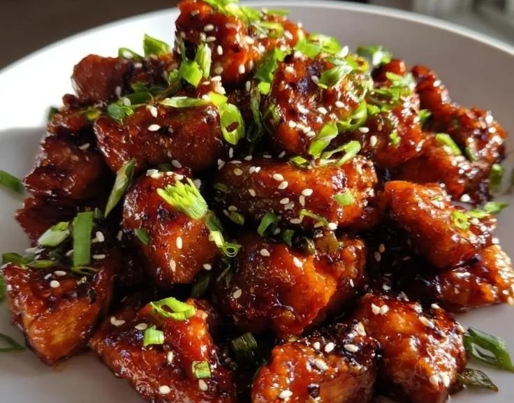 Delicious Honey Garlic Chicken served with vegetables and rice