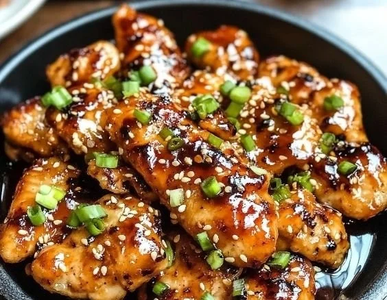 Delicious Korean Chicken Breasts recipe showcasing marinated, grilled chicken.