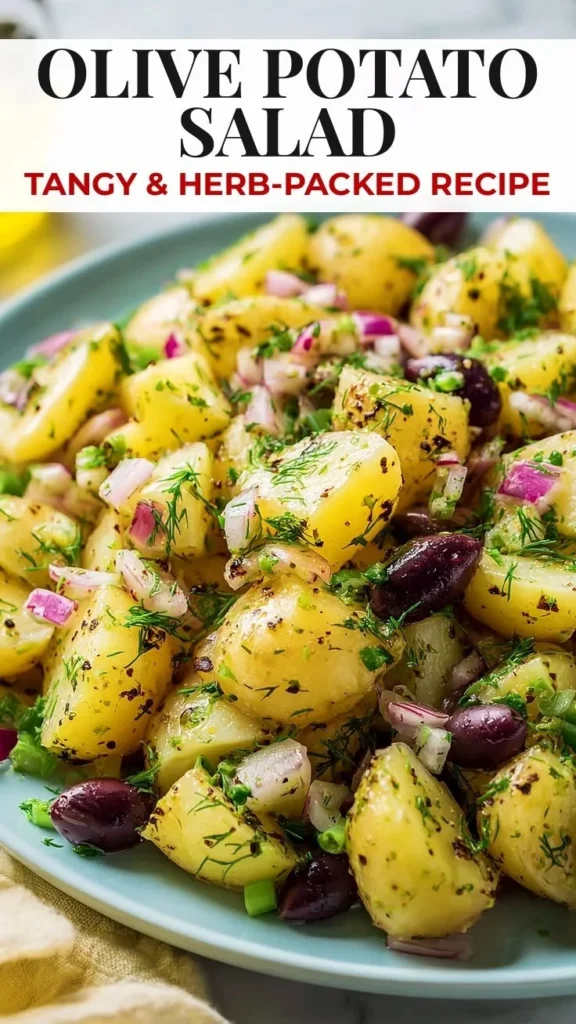 Olive Mediterranean Potato Salad with fresh ingredients and herbs