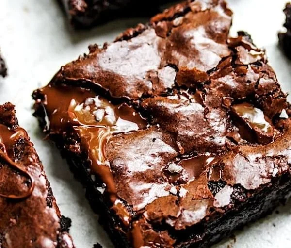 Delicious one bowl brownies baked to perfection, showcasing rich chocolate flavor.