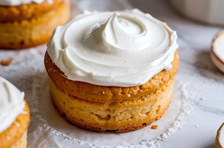 Delicious powdered sugar frosting on a cake