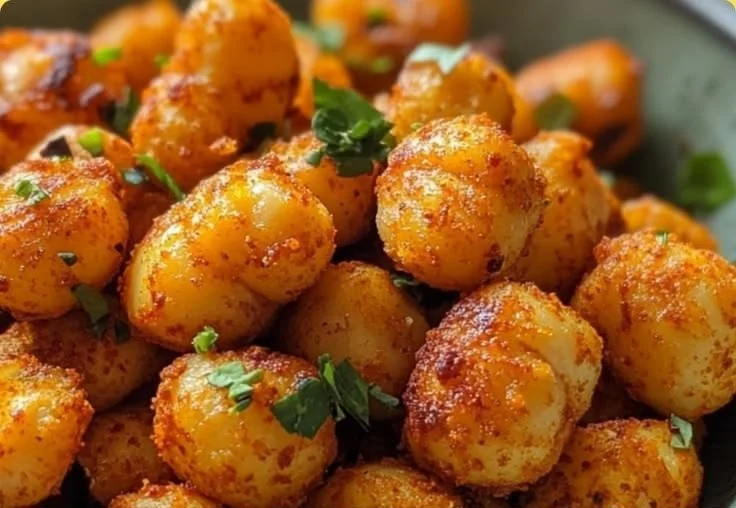 Plate of roasted paprika chickpea snack bites, a healthy and delicious snack option.