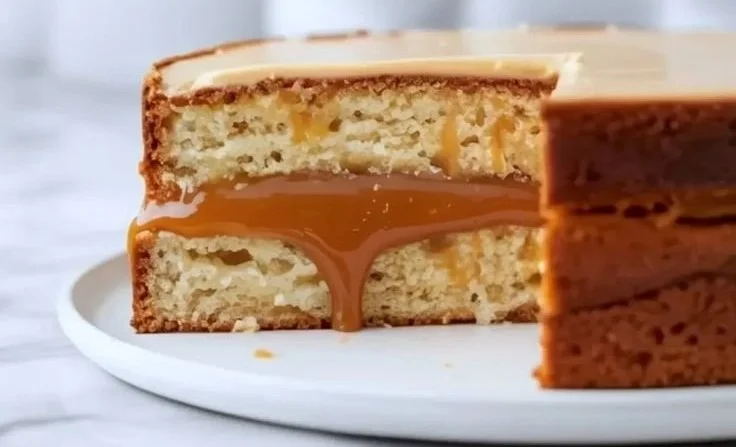 Delicious salted caramel cake filling recipe for baking and desserts.