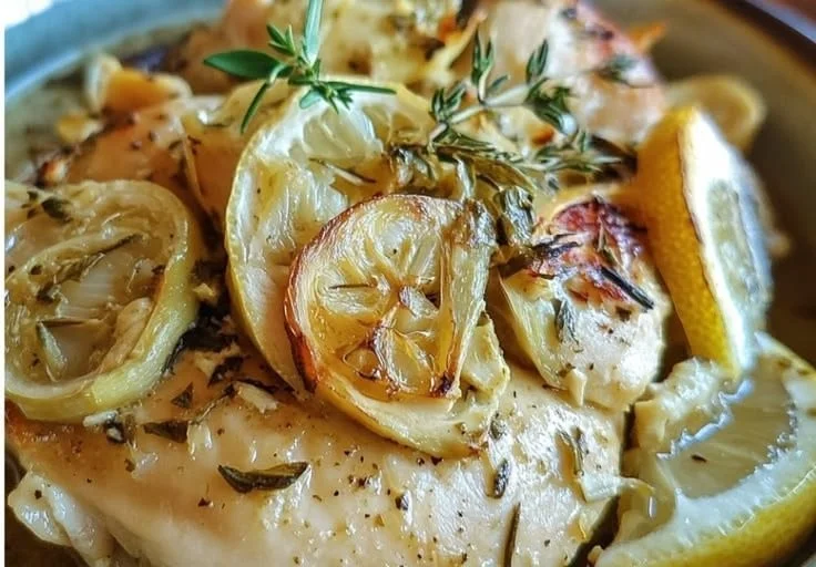Slow Cooker Lemon Garlic Chicken with artichokes recipe