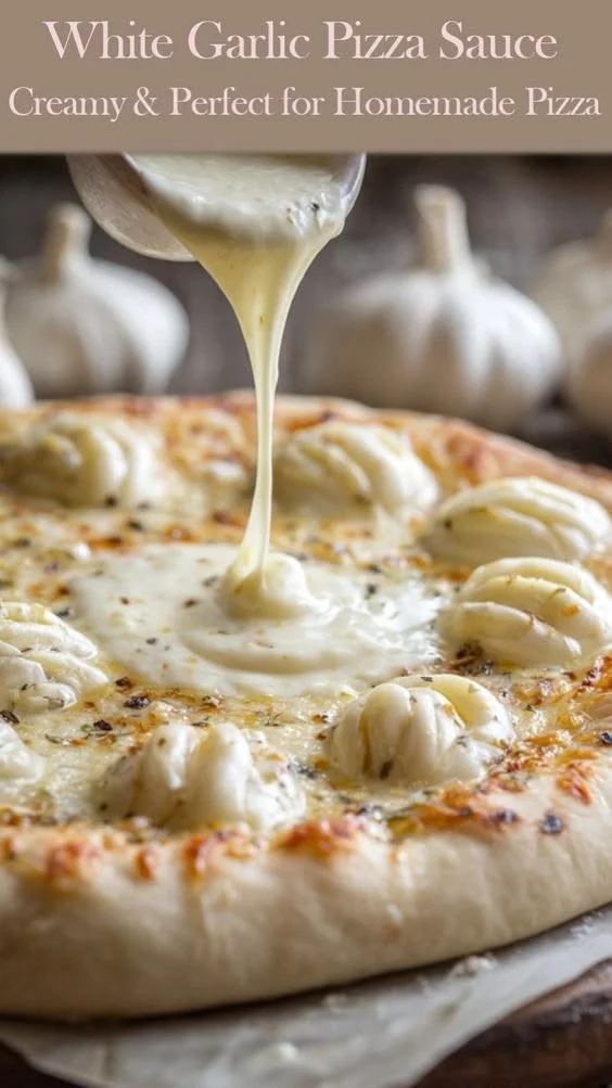 Delicious white garlic pizza sauce for homemade pizzas