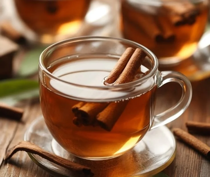 A cup of anti-inflammatory tea with fresh herbs and spices
