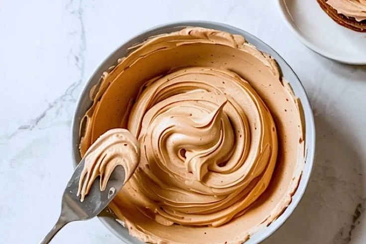 Delicious brown sugar frosting on a cupcake topped with sprinkles