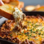 Delicious cheesy ground beef dip made in a pressure cooker