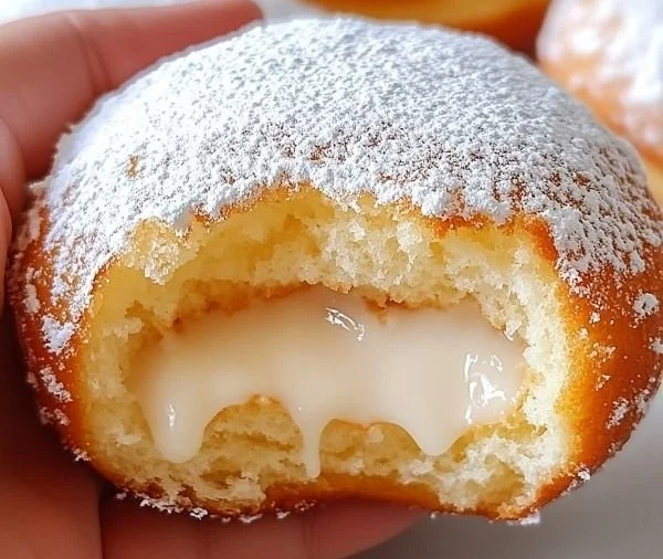 Fluffy cloud-like vanilla donuts topped with glaze and sprinkles