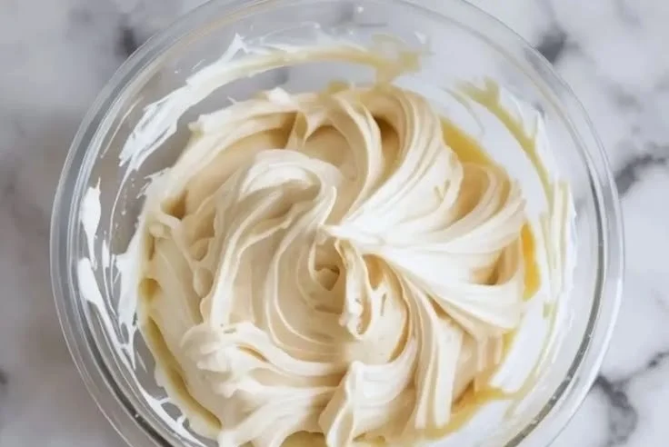 Delicious Coconut Buttercream Frosting spread on a cake