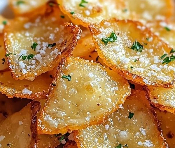 Crispy cottage cheese chips served on a plate for healthy snacking