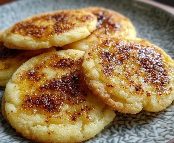 Delicious Crème Brûlée Cookies with a crispy caramelized sugar topping.