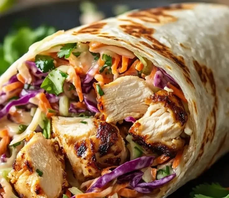 DIY Thai Chicken Wrap with Crunchy Asian Slaw recipe