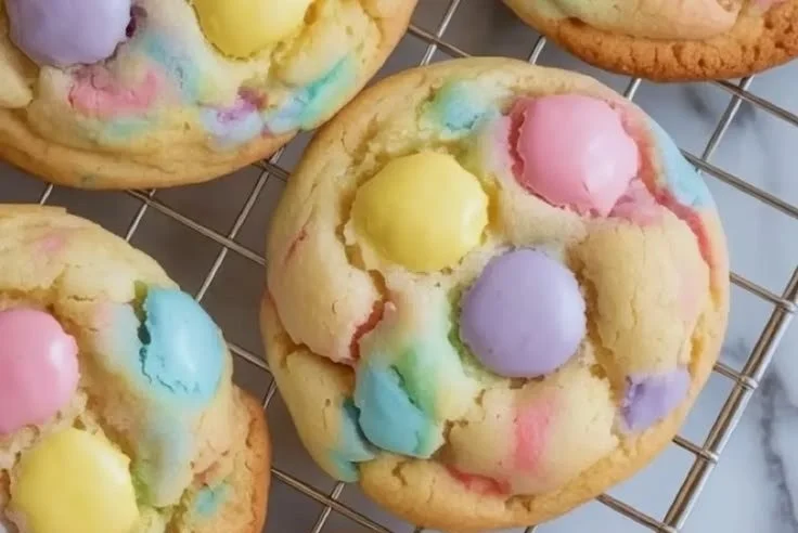 Colorful Easter Funfetti Cookies decorated for festive celebrations.