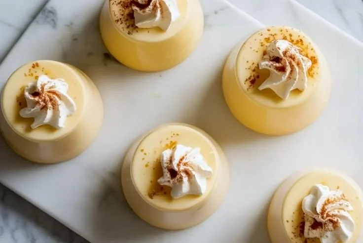 Delicious Eggnog Panna Cotta served in elegant dessert cups