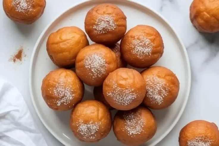 Homemade gluten free donut holes on a plate