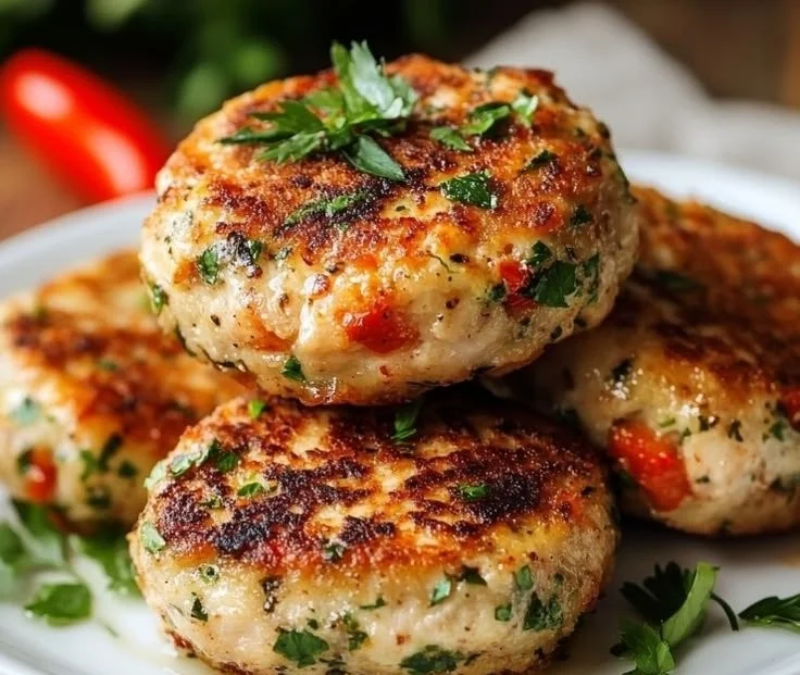 Pressure cooker Greek chicken burgers served with fresh toppings